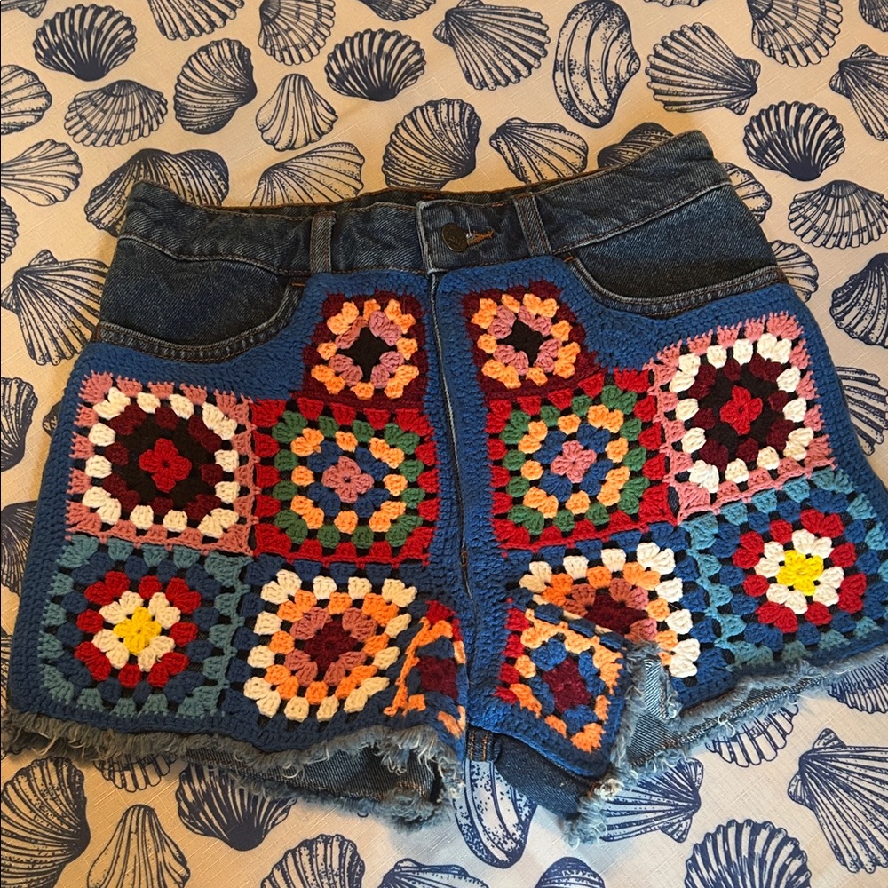 Farm rio for Anthropologie Crochet Patchwork Women Shorts